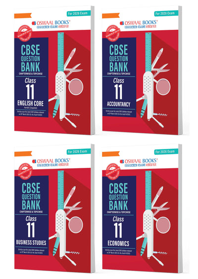 CBSE Question Bank Class 11 Set of 4 Books | English Core | Accountancy | Business Studies | Economics | Chapterwise & Topicwise Solved Papers| For 2026 Exams