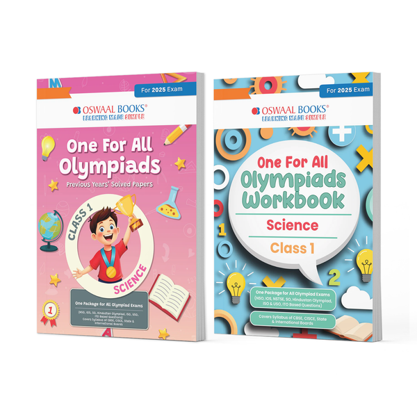 One For All Olympiads Class 1 Chapter-wise Previous Years's Solved Papers (Prep-Guide) + Workbook Science (Set of 2 Books) For 2025 Exam