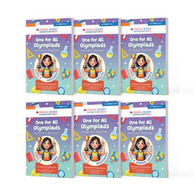 One For All Olympiad Chapter-wise Previous Years's' Solved Papers, Prep-Guide Class 6 (Set of 6 Books) Maths, English, Science, Reasoning, Cyber & General Knowledge (For 2025 Exam)