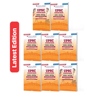 Oswaal UPSC Power Bank MCQ Books for UPSC CSE Prelims & State PSC Exams 2027 (Set of 8) | 7400+ MCQs with Explanations | Geography, History, Polity, Economy, Art & Culture, Environment, Sci & Tech