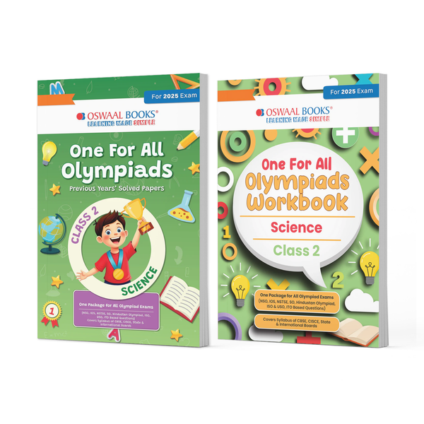 One For All Olympiads Class 2 Chapter-wise Previous Years's Solved Papers (Prep-Guide) + Workbook Science (Set of 2 Books) For 2025 Exam