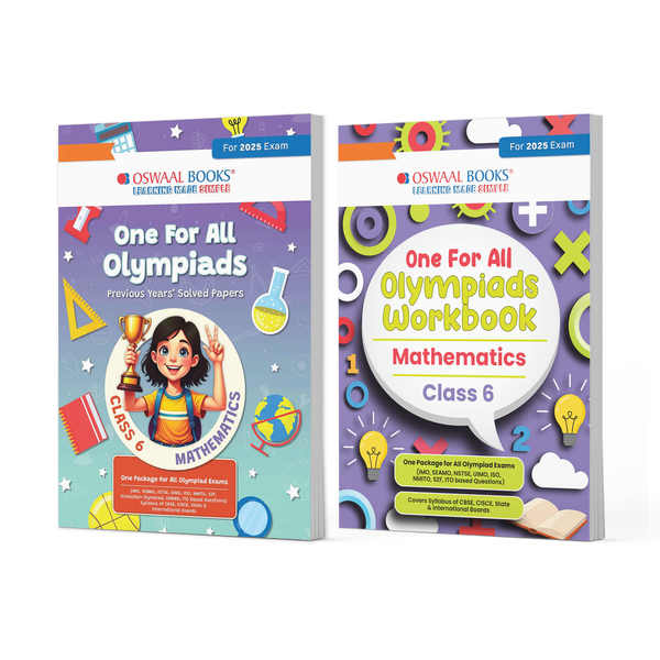 One For All Olympiads Class 6 Chapter-wise Previous Years's Solved Papers (Prep-Guide) + Workbook Maths (Set of 2 Books) For 2025 Exam