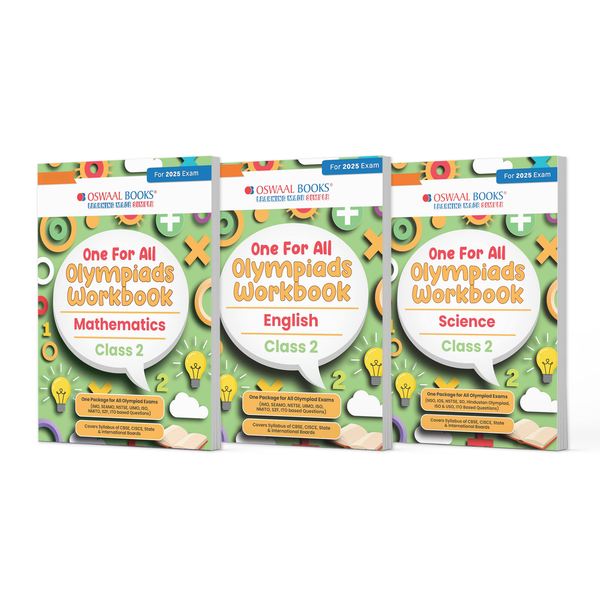 One For All Olympiad Workbook Class 2 (Set of 3 Books) Maths, Science & English For 2025 Exam