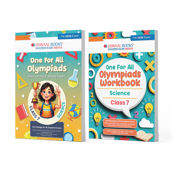 One For All Olympiads Class 7 Chapter-wise Previous Years's Solved Papers (Prep-Guide) + Workbook Science (Set of 2 Books) For 2025 Exam
