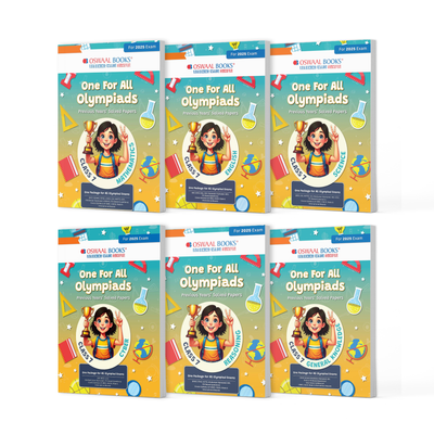 One For All Olympiad Chapter-wise Previous Years's' Solved Papers, Prep-Guide Class 7 (Set of 6 Books) Maths, English, Science, Reasoning, Cyber & General Knowledge (For 2025 Exam)