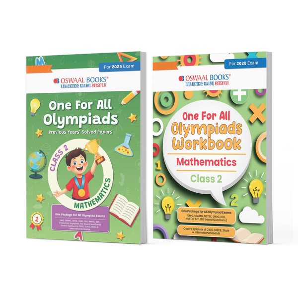 One For All Olympiads Class 2 Chapter-wise Previous Years's Solved Papers (Prep-Guide) + Workbook Maths (Set of 2 Books) For 2025 Exam
