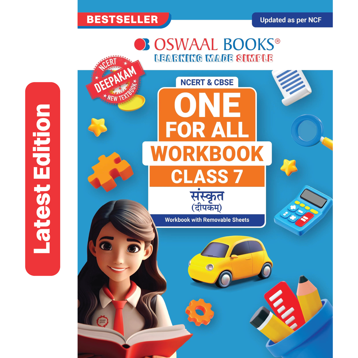 Oswaal One For All Workbook Class 7 Sanskrit | NCERT & CBSE | Latest Deepakam | NCF Compliant | Competency-Based Assessment, Grammar Mastery & Translation Practice