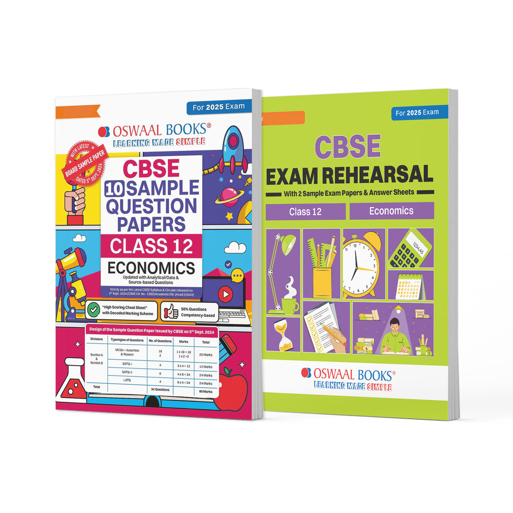 CBSE Sample Question Papers & Exam Rehearsal Class 12 Economics (Set of 2 Books) For 2025 Board Exam