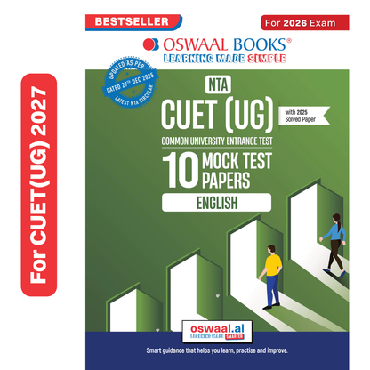 Oswaal NTA CUET (UG) 10 Mock Test Papers English For 2026 Exam (Section-II) (as per latest 27 Dec., notification) | 500+ MCQs for Practice | Includes 2025 Paper- fully solved | With Oswaal AI