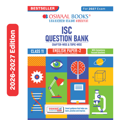 Oswaal Class 11 ISC English Paper-2 (Literature) Question Bank | Chapter-wise & Topic-wise with Competency Based Questions | For 2027 Exam | Self-Assessment Papers | Revision Notes