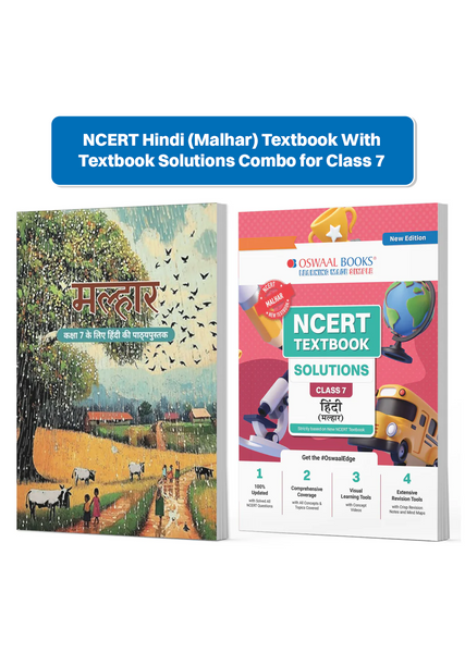 NCERT Hindi (Malhar) Textbook With Textbook Solutions for Class 7 | Set of 2 Books | Covered Concept, Mind Maps, Mock Papers | Updated NCERT Pattern (For Upcoming Exams)
