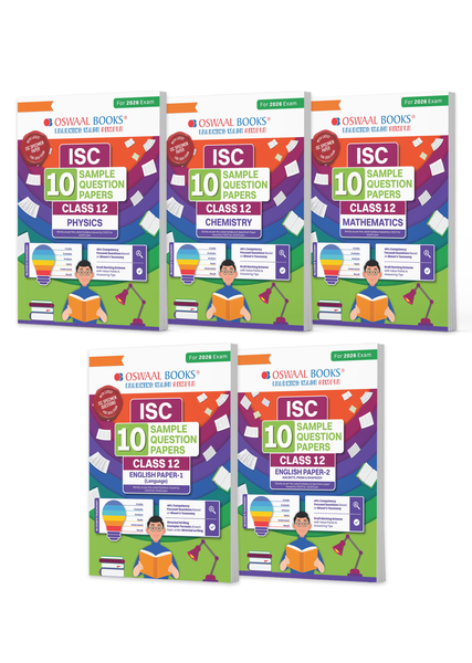 ISC 10 Sample Question Papers Class 12 (Set of 5 Books) Physics, Chemistry, Mathematics, English Paper 1 & 2 For 2026 Board Exam (Based On The Latest CISCE/ICSE Specimen Paper),With Competency-Based Questions, Mind Maps, On-Tips Notes