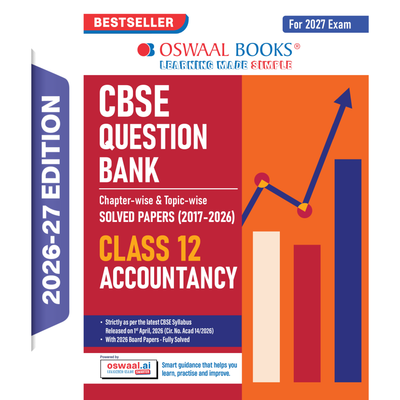 Oswaal CBSE Class 12 Accountancy Question Bank | Chapter & Topic-wise Solved Papers (2017-2026) | Based on Latest Syllabus (April 2026) | Includes 2026 Papers | For 2027 Exam