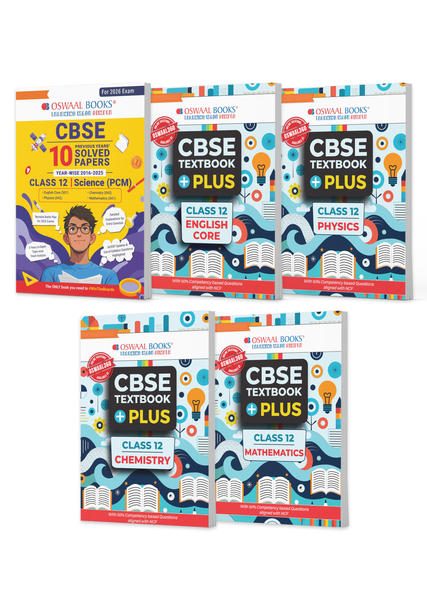 CBSE 10 Previous Years' Solved Papers and Textbook Plus Class 12 Science (PCM) English Core, Physics, Chemistry & Mathematics (Set of 5 Books) For Latest Exam