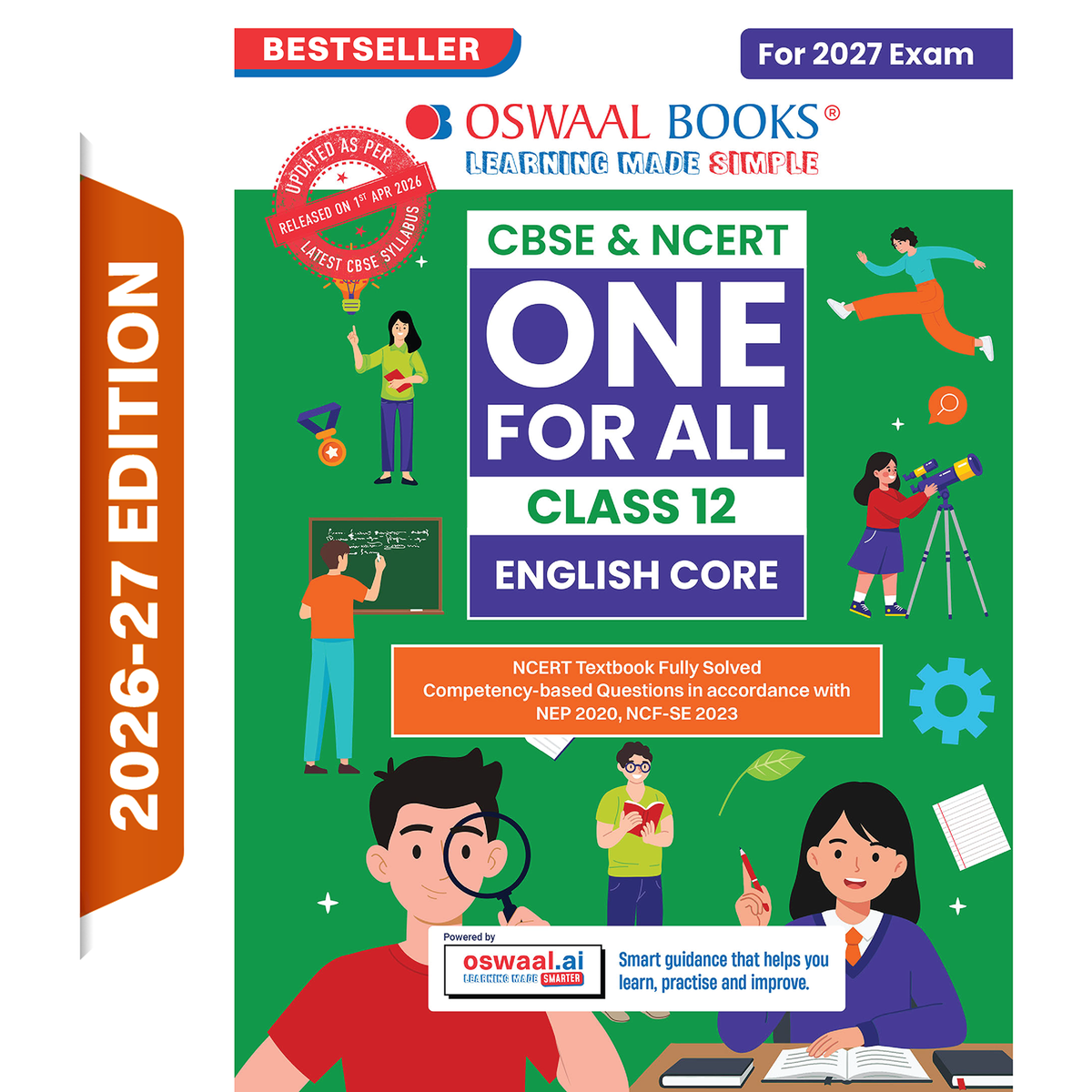 Oswaal CBSE & NCERT One for All Class 12 English Core (For 2027 Exam)