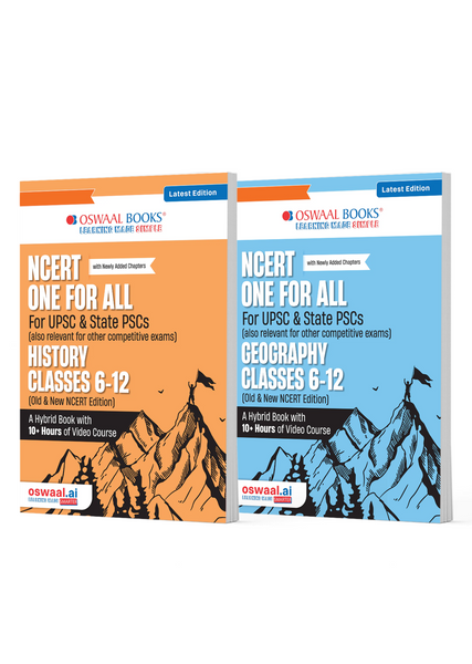 NCERT One for All Book For UPSC and State PSCs History and Geography (Set of 2 Books) (Old and New NCERT Edition) Latest Edition