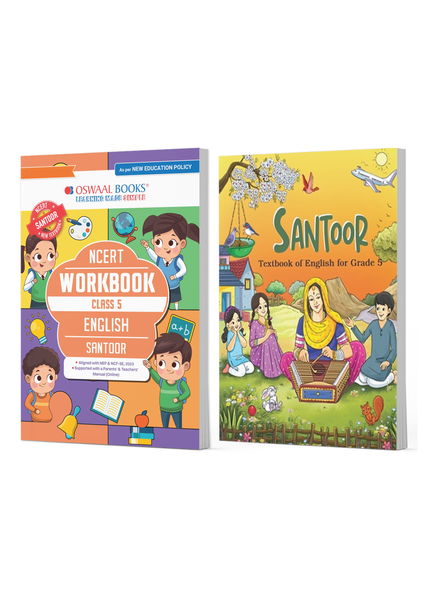 NCERT English Santoor Textbook and Workbook For Class 5 | Updated NCERT Pattern | Includes Mind Maps & Revision notes |Teachers Manual (Set of 2 books)