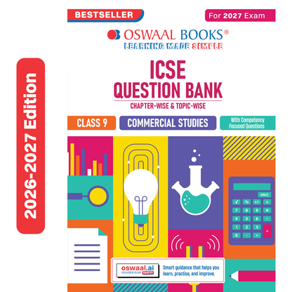 Oswaal ICSE Question Bank Commercial Studies Class 9 For 2027 Exam | Chapter-wise & Topic-wise Revision Notes | Competency-focused Questions | Aligned with latest Syllabus & Exam Pattern