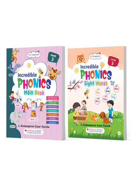Lil Legends Level 3 Reading Combo (2-Book Set) – Phonics Part 1 + Sight Words for Ages 5-8 | Build Fluent Reading, Decode With Confidence & Expand Word Power