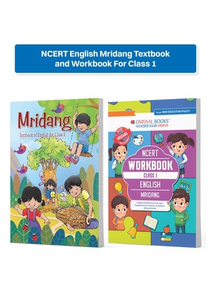 NCERT English Mridang Textbook and Workbook For Class 1 | Updated NCERT Pattern | Includes Mind Maps & Revision notes | Teachers Manual (Set of 2 books) Latest Edition