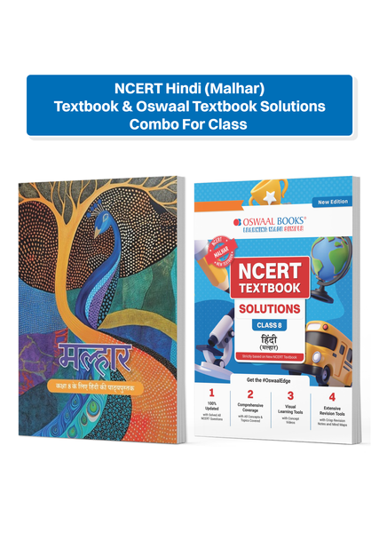 NCERT Hindi (Malhar) Textbook & Oswaal Textbook Solutions Combo For Class 8 | With Mind Maps & Mock Papers | All Concepts & Topics Covered | Set of 2 Books (For 2026 Exam)