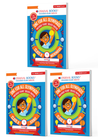 One for All Olympiads | Class 8 Maths, Science, English | Chapter-wise Previous Years' Solved Papers | Prep-Guide With Level 1, 2 & Achievers Section (Set of 3 Books) For 2026 Exam