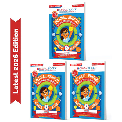 Oswaal One for All Olympiads | Class 8 Maths, Science, English | Chapter-wise Previous Years' Solved Papers | Prep-Guide With Level 1, 2 & Achievers Section (Set of 3 Books) For 2026 Exam