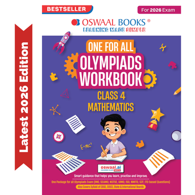 Oswaal One For All Olympiads Workbook Class 4 Maths | Questions for SOF IMO & Other Olympiad Exams 2026 | With Sample Practice Papers & Oswaal.AI