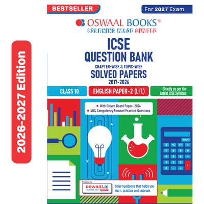 Oswaal Class 10 ICSE Question Bank English Paper-2 Literature (2017-2026) | For 2027 Exam Chapter-wise & Topic-wise with Competency Based Questions | Includes 2026 Paper- fully solved