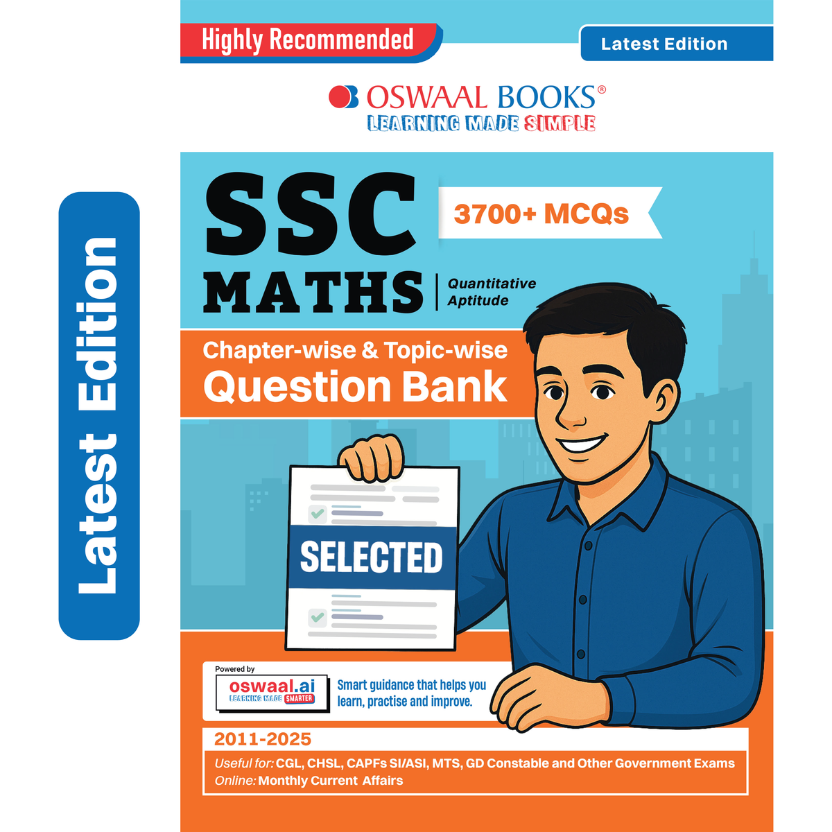 Oswaal SSC Maths 15 Years Question Bank English Medium | 3700+ MCQs Tier-1 Chapter-wise & Topic-wise | SSC CGL, CHSL, MTS, CPO | Previous Years 2011-2025 | For 2026 Exam