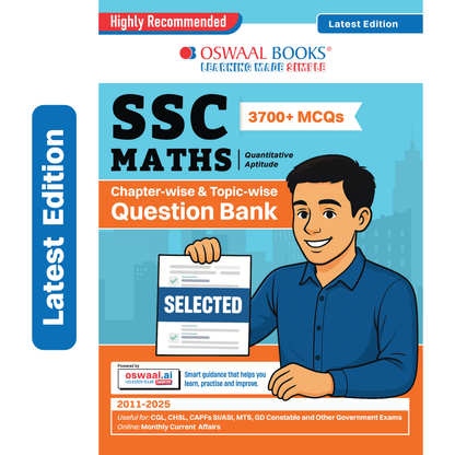 Oswaal SSC Maths 15 Years Question Bank English Medium | 3700+ MCQs Tier-1 Chapter-wise & Topic-wise | SSC CGL, CHSL, MTS, CPO | Previous Years 2011-2025 | For 2026 Exam