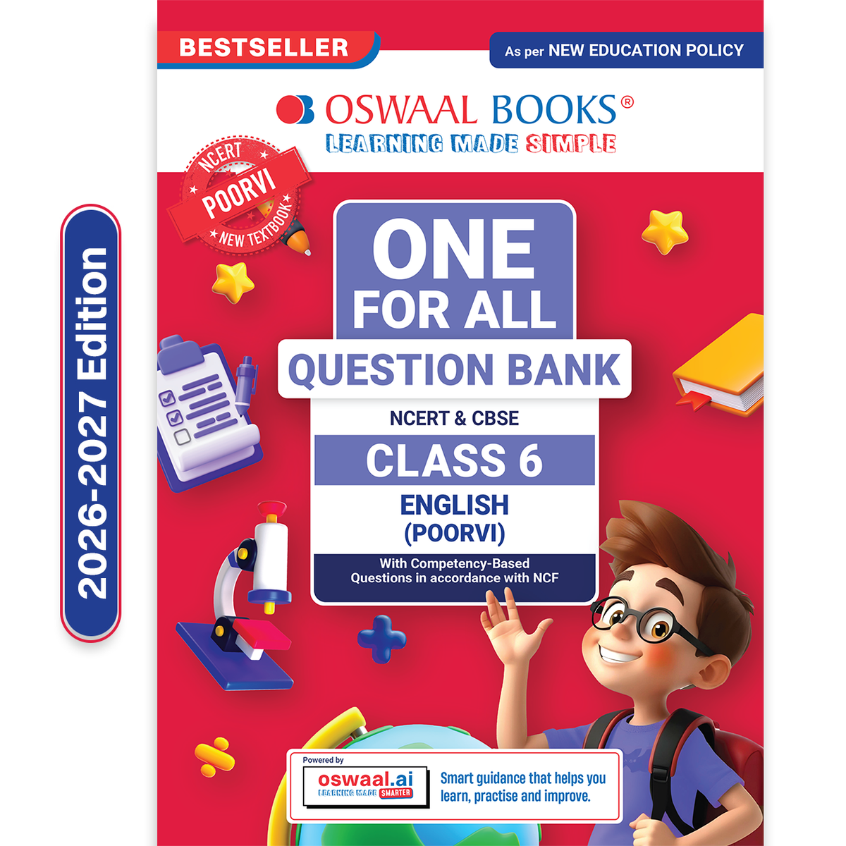 Oswaal CBSE Class-6 One for All English (Poorvi) For 2026-27 Exam | As Per Latest NCERT & CBSE Syllabus | Chapter-wise Question Bank, Revision Notes, Literature, Grammar & Competency Based Questions