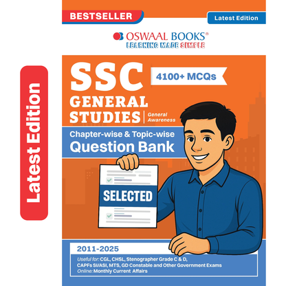 Oswaal SSC General Studies 15 Years Question Bank English Medium | 4100+ MCQs Tier-1 Chapter-wise & Topic-wise | SSC CGL, CHSL, MTS, CPO | Previous Years 2011-2025 | For 2026 Exam