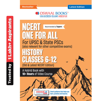 Oswaal NCERT One For All Book for UPSC & State PSCs | History Classes 6-12 (Old & New NCERT Edition) Latest Edition
