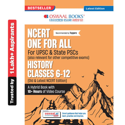 Oswaal NCERT One For All Book for UPSC & State PSCs | History Classes 6-12 (Old & New NCERT Edition) Latest Edition