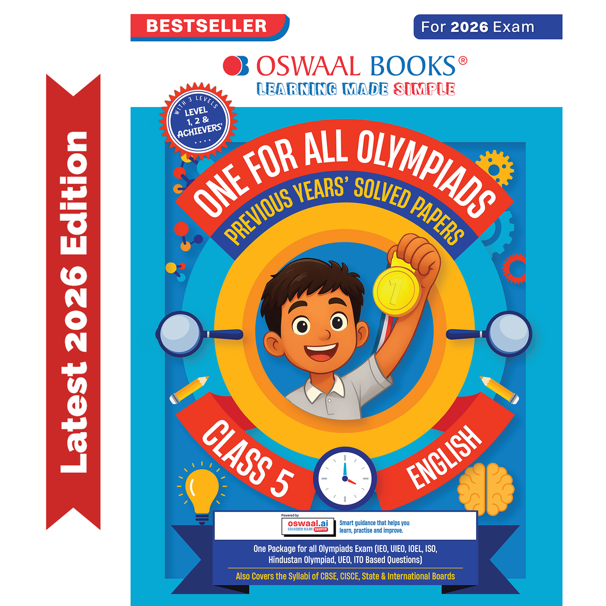 Oswaal One For All Olympiads Class 5 English Prep-Guide Book | Chapter-wise Previous Years' Solved Papers | Questions for SOF IEO & Other Olympiad Exams 2026 | With Sample Practice Papers & Oswaal.AI
