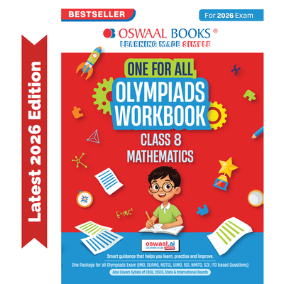 Oswaal One For All Olympiads Workbook Class 8 Maths | Questions for SOF IMO & Other Olympiad Exams 2026 | With Sample Practice Papers & Oswaal.AI
