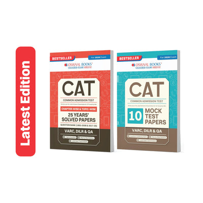 Oswaal CAT 25 Years' Solved Papers + 10 Mock Test Papers (Set of 2 Books) | For 2026 Exam