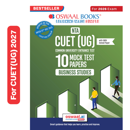 Oswaal NTA CUET (UG) 10 Mock Test Papers Business Studies For 2026 Exam (Section-II) (as per latest 27 Dec., notification) | 500+ MCQs for Practice | Includes 2025 Paper- fully solved | With Oswaal AI