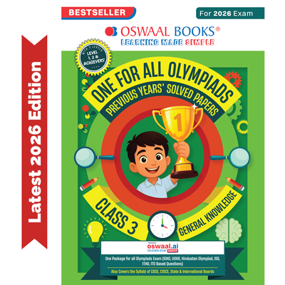 Oswaal One For All Olympiads Class 3 General Knowledge (GK) Prep-Guide Book | Chapter-wise Previous Years' Solved Papers | Questions for SOF& Other Exams 2026 | With Sample Practice Papers & Oswaal.AI