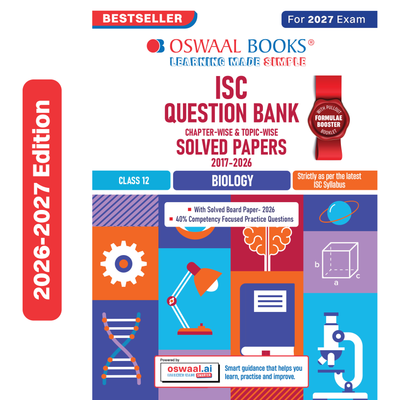 Oswaal Class 12 ISC Biology Question Bank (2017-2026) | Chapter-wise & Topic-wise with Competency Based Questions | For 2027 Exam | With Solved 2026 Board Paper | Self-Assessment Papers