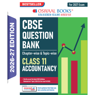 Oswaal CBSE Class 11 Accountancy Question Bank | Chapter & Topic-wise Solved Papers (2017-2026) | Based on Latest Syllabus (April 2026) | Includes 2026 Papers | For 2027 Exam