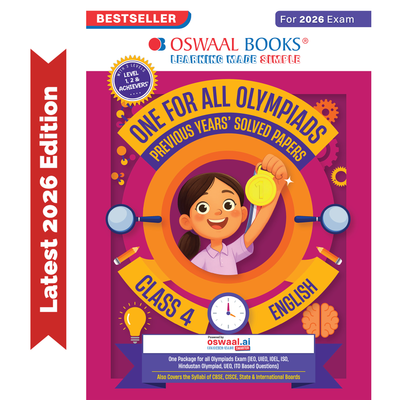 Oswaal One For All Olympiads Class 4 English Prep-Guide Book | Chapter-wise Previous Years' Solved Papers | Questions for SOF IEO & Other Olympiad Exams 2026 | With Sample Practice Papers & Oswaal.AI