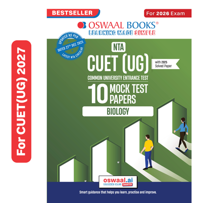 Oswaal NTA CUET (UG) 10 Mock Test Papers Biology For 2026 Exam (Section-II) (as per latest 27 Dec., notification) | 550+ MCQs for Practice | Includes 2025 Paper- fully solved | With Oswaal AI