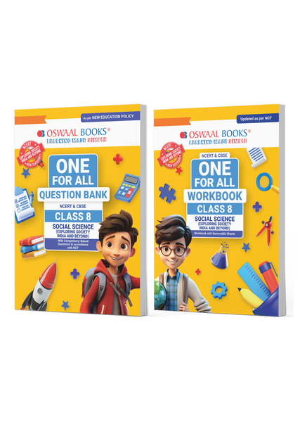 One For All Question Bank + One For All Workbook (NCERT & CBSE) Class 8 Social Science (Set of 2 Books) | Updated As Per NCF For Latest Exam