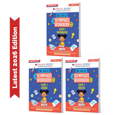 Oswaal One For All Olympiad Workbook Class 1 (Set of 3 Books) Maths, Science & English For 2026 Exam