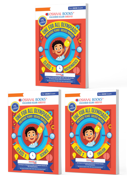 One for All Olympiads | Class 1 Maths, Science, English | Chapter-wise Previous Years' Solved Papers | Prep-Guide With Level 1, 2 & Achievers Section (Set of 3 Books) For 2026 Exam