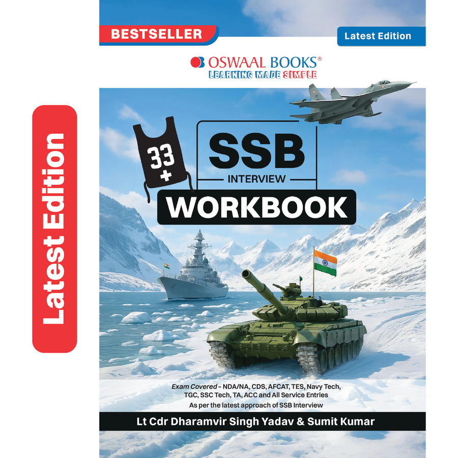 Oswaal SSB Interview Workbook | Psychology (TAT, WAT, SRT), GTO Tasks & Personal Interview Practice | English Medium | NDA, CDS, AFCAT, TES, Navy, ACC & All Defence Service Entries | For 2026-27 Exams