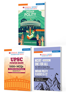 UPSC Indian Polity Exam Pack 2026 (Set of 3 Books) | Indian Polity Guide +  Power Bank 1000+ MCQs + NCERT One For All (Classes 6-12) | PYQs, 1500+ Practice Qs, Mind Maps, Summaries & Exam Readiness