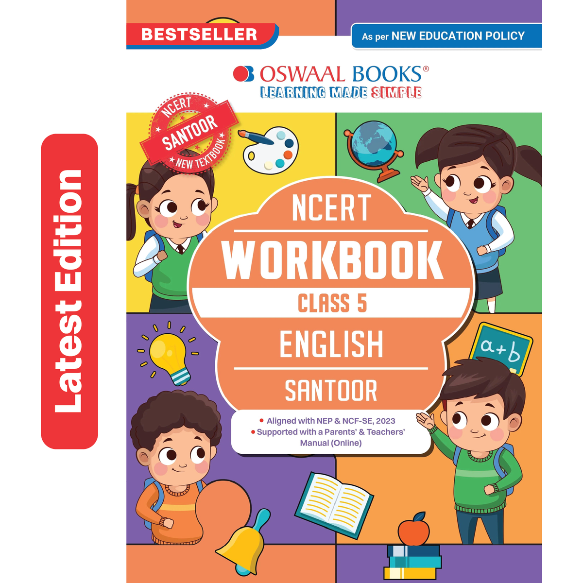 Oswaal NCERT Workbook Class 5 English (Santoor) | With Grammar Worksheets & Activity Based Questions | For Exam 2026-27 | As per NCF & NEP